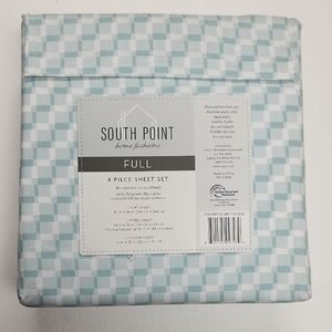 South Point Home Fashion Blue Checkered Sheet Set
